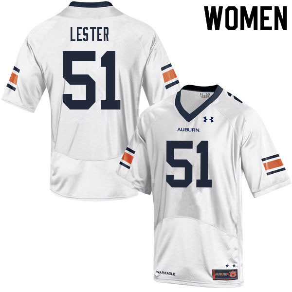 Auburn Tigers Women's Barton Lester #51 White Under Armour Stitched College 2021 NCAA Authentic Football Jersey ODY0474DI